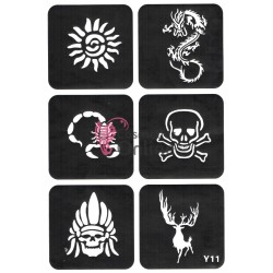 Sabloane de corp pentru tatuaje temporare Henna SHT023, set 6 bucati